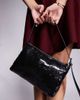 ASOS DESIGN ASOS DESIGN sequin shoulder bag with side buckle strap in matte black-Purple - 1