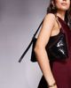 ASOS DESIGN ASOS DESIGN sequin shoulder bag with side buckle strap in matte black-Purple - 2
