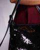 ASOS DESIGN ASOS DESIGN sequin shoulder bag with side buckle strap in matte black-Purple - 3