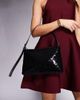 ASOS DESIGN ASOS DESIGN sequin shoulder bag with side buckle strap in matte black-Purple - 4