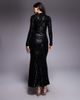 ASOS DESIGN ASOS DESIGN sequin slash front draped maxi dress in black - 3