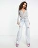 ASOS DESIGN ASOS DESIGN sequin wrap bodysuit in silver - 2