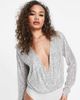ASOS DESIGN ASOS DESIGN sequin wrap bodysuit in silver - 3