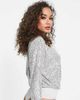 ASOS DESIGN ASOS DESIGN sequin wrap bodysuit in silver - 4