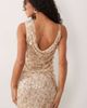 ASOS DESIGN ASOS DESIGN sequined drape asymmetric top in champagne - part of a set-Gold - 1
