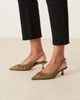 ASOS DESIGN ASOS DESIGN Serenity ruched slingback kitten heel shoes in khaki green - 1