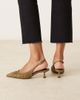 ASOS DESIGN ASOS DESIGN Serenity ruched slingback kitten heel shoes in khaki green - 4