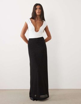 ASOS DESIGN ASOS DESIGN set hotfix maxi skirt in black