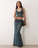 ASOS DESIGN ASOS DESIGN set lace maxi skirt in teal-Blue - 1
