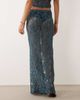 ASOS DESIGN ASOS DESIGN set lace maxi skirt in teal-Blue - 4