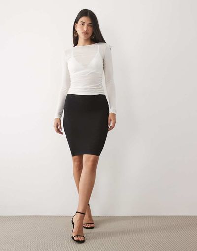 ASOS DESIGN ASOS DESIGN set mesh sheer midi skirt in black
