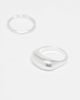 ASOS DESIGN ASOS DESIGN set of 2 rings in brushed silver tone - 3