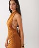 ASOS DESIGN ASOS DESIGN set stretch chiffon draped open back halter in ginger-Brown - 1