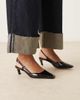 ASOS DESIGN ASOS DESIGN Shadow chisel toe slingback mid heel shoes in black - 1