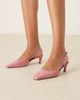 ASOS DESIGN ASOS DESIGN Shadow chisel toe slingback mid heel shoes in dusty pink suedette - 1