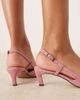 ASOS DESIGN ASOS DESIGN Shadow chisel toe slingback mid heel shoes in dusty pink suedette - 2