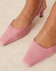 ASOS DESIGN ASOS DESIGN Shadow chisel toe slingback mid heel shoes in dusty pink suedette - 3