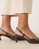 ASOS DESIGN ASOS DESIGN Shadow chisel toe slingback mid heel shoes in green patent - 2
