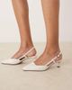 ASOS DESIGN ASOS DESIGN Shadow chisel toe slingback mid heel shoes in white croc - 1