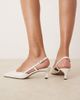ASOS DESIGN ASOS DESIGN Shadow chisel toe slingback mid heel shoes in white croc - 3