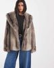 ASOS DESIGN ASOS DESIGN shawl collar faux fur jacket in gray stripe - 1