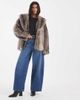 ASOS DESIGN ASOS DESIGN shawl collar faux fur jacket in gray stripe - 2