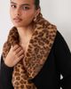 ASOS DESIGN ASOS DESIGN shawl wrap cardigan with leopard fur collar in black - 3