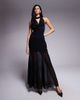 ASOS DESIGN ASOS DESIGN sheer and solid fishtail maxi skirt in black - 1