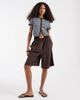 ASOS DESIGN ASOS DESIGN sheer boxer waistband bermuda shorts in chocolate-Brown - 1