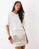 ASOS DESIGN ASOS DESIGN sheer crochet mini skirt with faux shell trim in white - 1