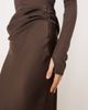 ASOS DESIGN ASOS DESIGN sheer high neck bodice drape satin maxi dress in chocolate-Brown - 3