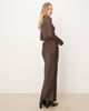ASOS DESIGN ASOS DESIGN sheer high neck bodice drape satin maxi dress in chocolate-Brown - 4