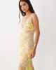 ASOS DESIGN ASOS DESIGN sheer lace cami maxi dress with placement embellishment in yellow-Silver - 2