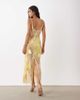 ASOS DESIGN ASOS DESIGN sheer lace cami maxi dress with placement embellishment in yellow-Silver - 3