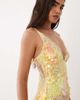 ASOS DESIGN ASOS DESIGN sheer lace cami maxi dress with placement embellishment in yellow-Silver - 4