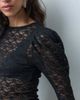 ASOS DESIGN ASOS DESIGN sheer lace mutton sleeve long sleeve top in black - 4