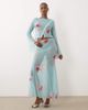 ASOS DESIGN ASOS DESIGN sheer maxi skirt in turquoise floral - part of a set-Blue - 1