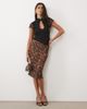 ASOS DESIGN ASOS DESIGN sheer mesh awkward midi skirt in animal print-MULTI - 1