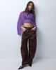 ASOS DESIGN ASOS DESIGN sheer mesh high low cape top in plum-PURPLE - 2
