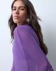 ASOS DESIGN ASOS DESIGN sheer mesh high low cape top in plum-PURPLE - 3