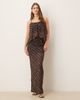 ASOS DESIGN ASOS DESIGN sheer mesh maxi skirt in dark chocolate stripes - part of a set-Brown - 1