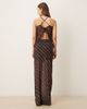 ASOS DESIGN ASOS DESIGN sheer mesh maxi skirt in dark chocolate stripes - part of a set-Brown - 2