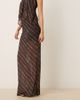 ASOS DESIGN ASOS DESIGN sheer mesh maxi skirt in dark chocolate stripes - part of a set-Brown - 4