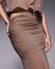 ASOS DESIGN ASOS DESIGN sheer mesh ruched waist maxi skirt in chocolate - part of a set-Brown - 4