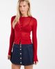ASOS DESIGN ASOS DESIGN sheer second skin cardigan in red - 1