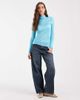 ASOS DESIGN ASOS DESIGN sheer second skin knit turtleneck top in turquoise-Blue - 2