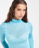 ASOS DESIGN ASOS DESIGN sheer second skin knit turtleneck top in turquoise-Blue - 3