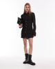 ASOS DESIGN ASOS DESIGN sheer shirt mini dress with contrast twill detail in black - 1