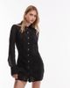 ASOS DESIGN ASOS DESIGN sheer shirt mini dress with contrast twill detail in black - 2