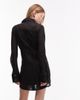 ASOS DESIGN ASOS DESIGN sheer shirt mini dress with contrast twill detail in black - 4